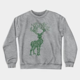 Vine Branch Stag (Dark Green) Crewneck Sweatshirt